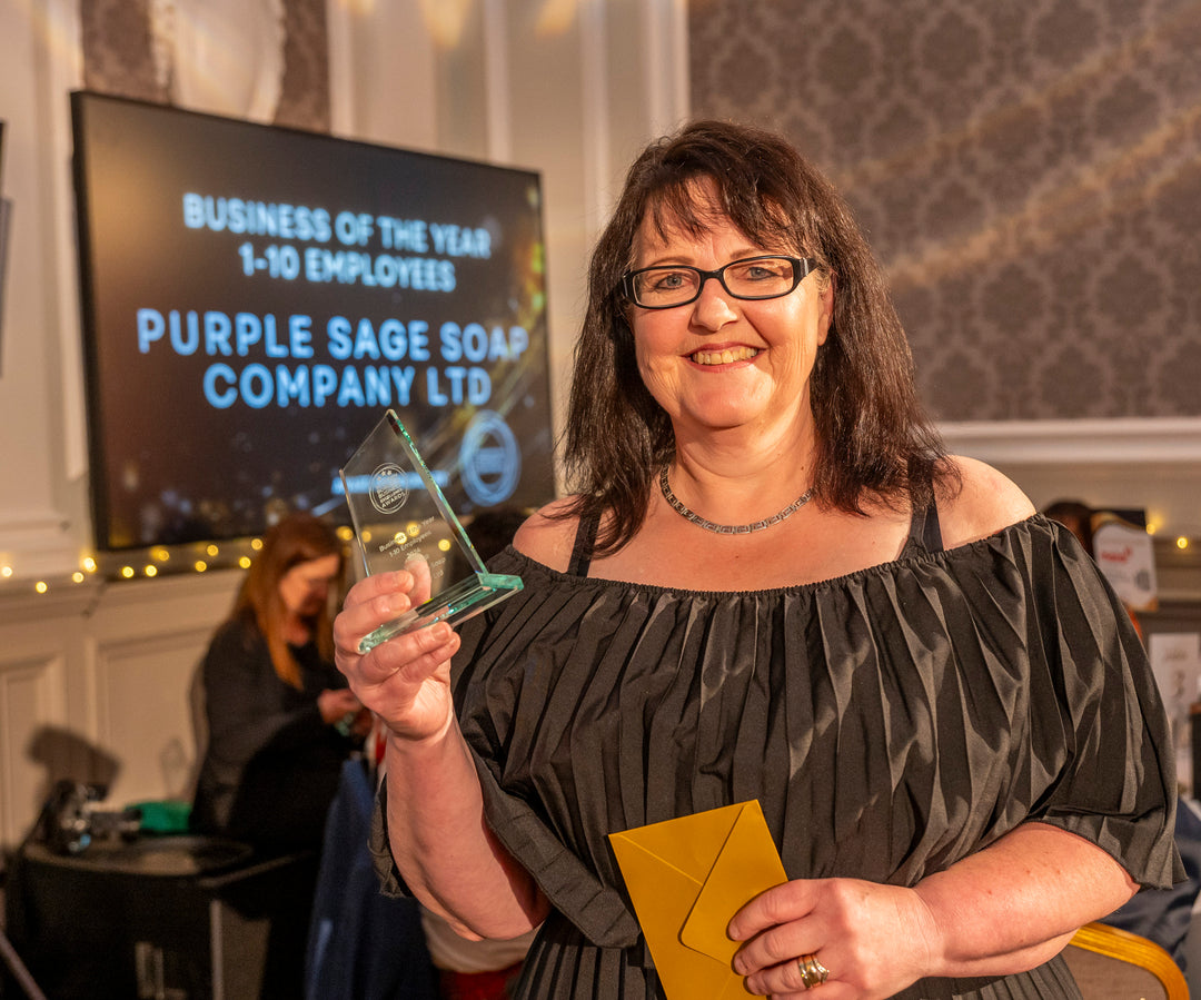 Purple Sage Soap Company Wins Best Business Award and is Highly Commended for Net Zero Efforts!