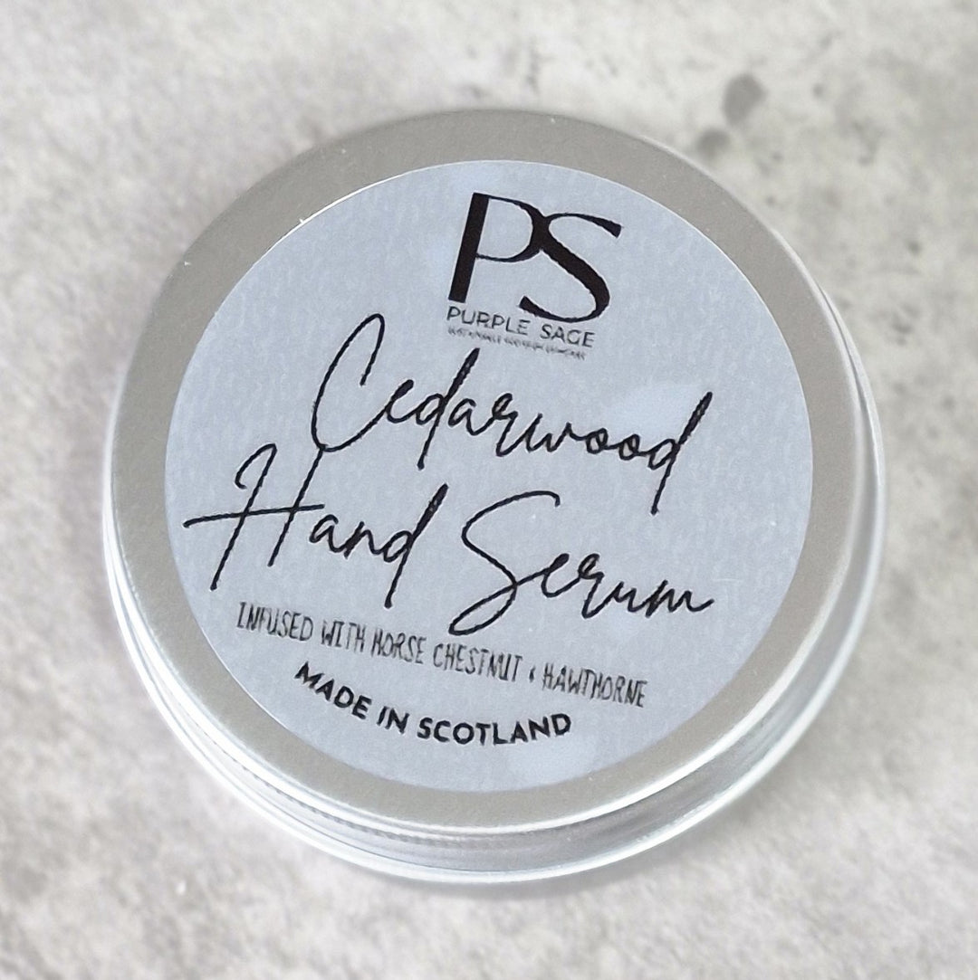 Tin of luxury hand & body serum by Purple Sage Soap Company