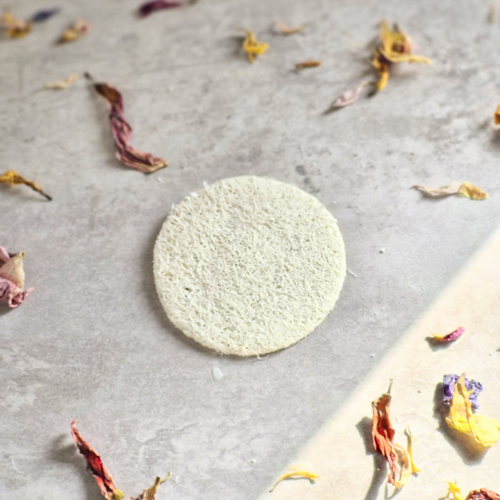 Himalayan Pink Salt Soap bar by purple sage soap company, presented in a tin with loofah soap rest. made in Scotland