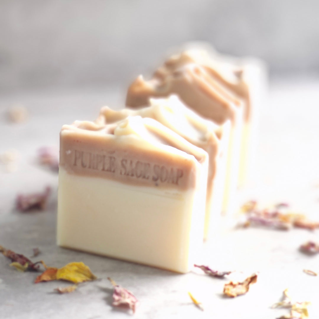 Fruit Soap Bar Collection made with real fruit and home grown botanicals by Purple Sage Soap Company. Made in Scotland