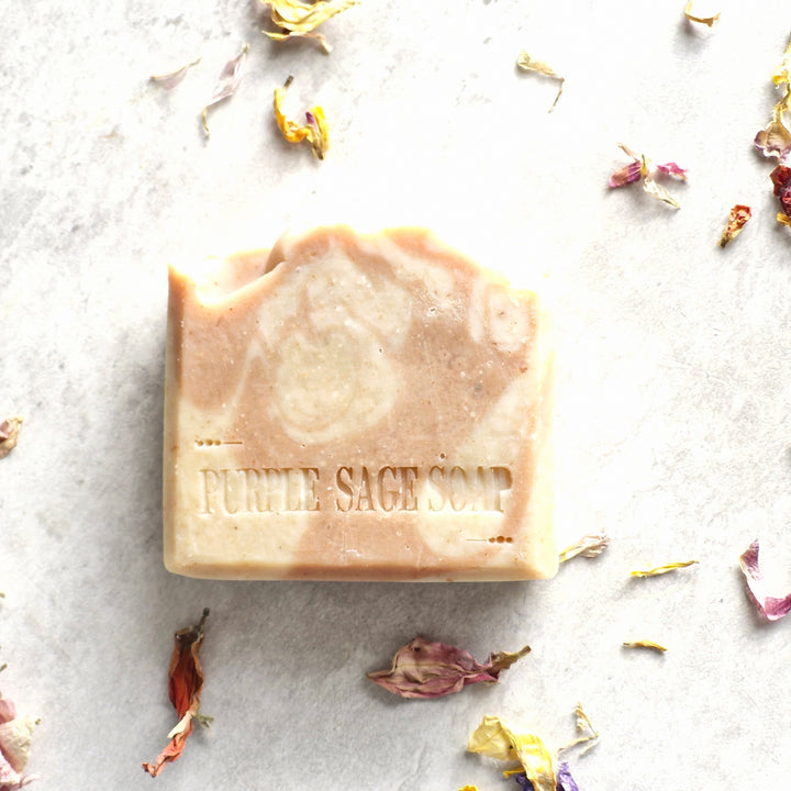 Fruit Soap Bar Collection made with real fruit and home grown botanicals by Purple Sage Soap Company. Made in Scotland